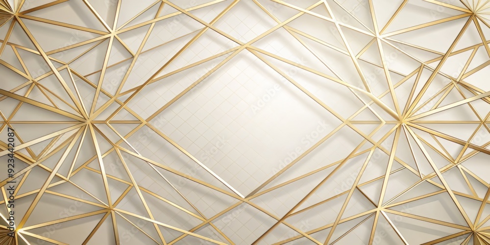 Poster elegant luxury abstract background featuring intricate golden lines and geometric shapes on a pristi