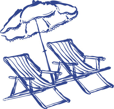 Outline blue Dolce Vita Getaway Illustration
