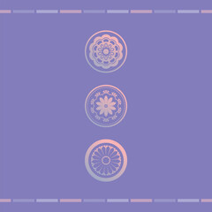 Illustration of Flower and Tree Frame in Oriental Painting Style