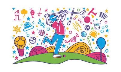 Obraz premium golf-themed graphic advertising backgrounds.