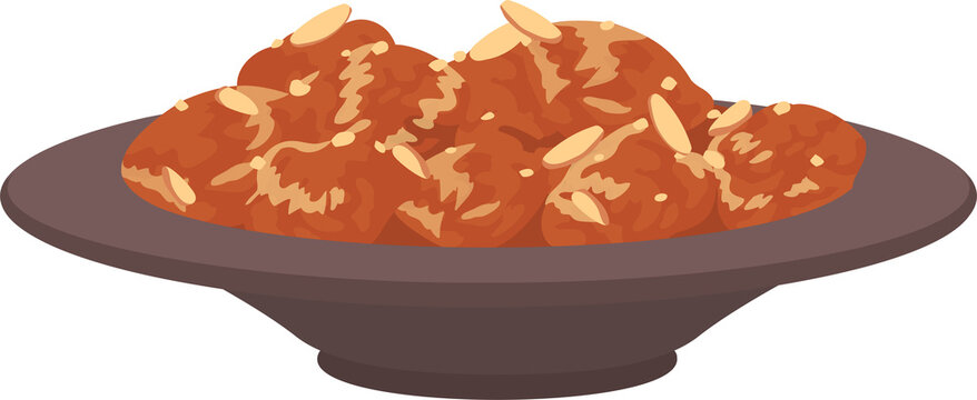 korean foods K chicken dakgangjeong illustration