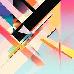 Obraz premium Abstract Geometric Background with Vibrant Colors and Overlapping Shapes.
