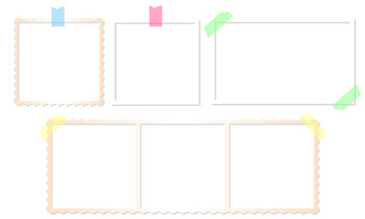 Photo Frames Set, Adhesive Tape, Photo Collage, Empty, Isolated, Memories, Template
