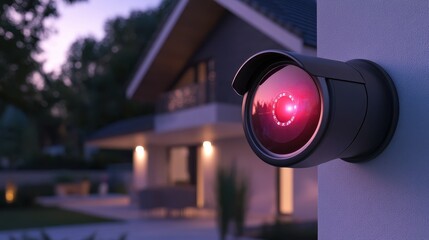 Intruder Alert! Home Security Alarm System Flashing in Warning as Alarm is Triggered