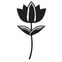 Flower black white outline vector
