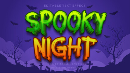 Editable text effect halloween theme, Spooky night text template