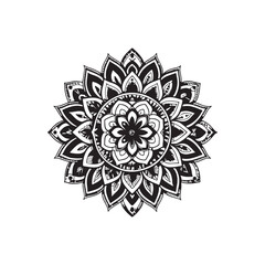 Flower black white outline vector