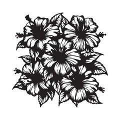 Flower black white outline vector