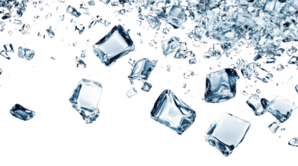 ice cubes flying transparent background