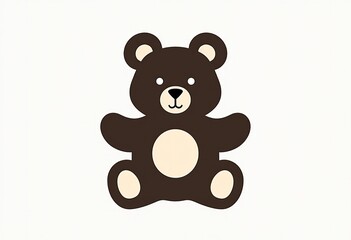 Fototapeta premium Silhouette of a Teddy Bear: Simple Vector Illustration, Childish Design, Nursery Wall Art, Baby Shower Decor, Kids Room Decor, Printable Art, Cute Bear Icon, Flat Design