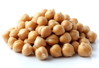 Pile of Dried chickpea beans isolated on white