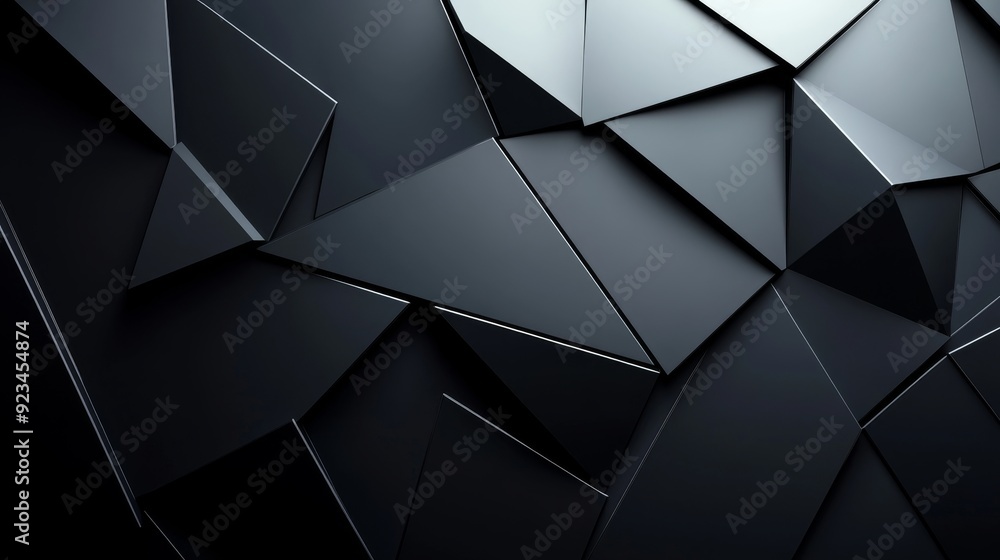 Aufkleber a geometric abstract composition featuring dark, angular shapes that create a modern, sleek visual t
