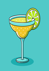 Margarita cocktail stock illustration