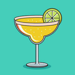 Margarita cocktail stock illustration