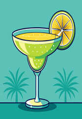 Margarita cocktail stock illustration