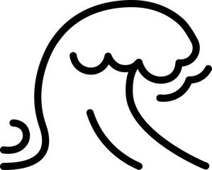 Wave symbol. Linear style. Water symbol.