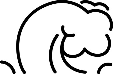 Wave icon. Linear symbol. Water sign.