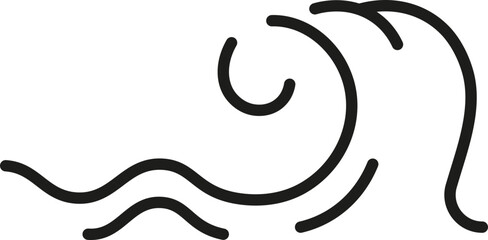 Wave icon. Linear style. Surface icon.