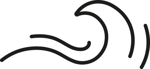 Wave symbol. Linear style. Swirl symbol.