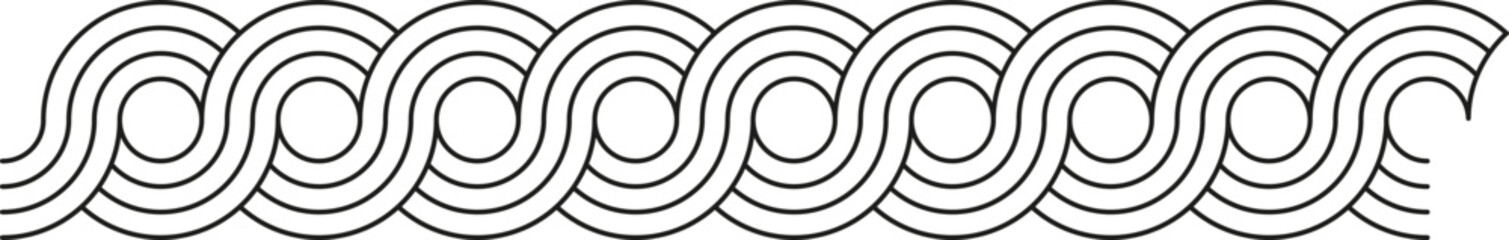 Line wave ornament. Linear symbol.