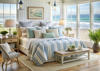 Coastal Chic: Breezy Linen, Nautical Stripes, Pastel Hues