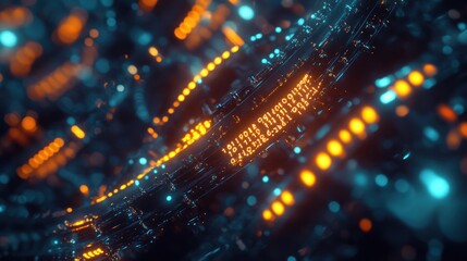 Obraz premium Abstract Digital Background with Glowing Lights