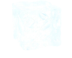 Fototapeta premium Close-up of a single ice cube with a unique, abstract texture.