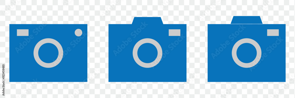 Poster camera icon set camera photo snapshot capture photograph shutter flash digital app modern minimalist