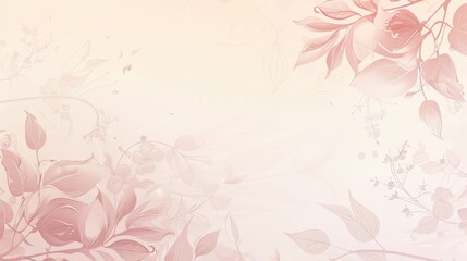 Naklejka premium An elegant background design with a soft gradient transition from blush pink to cream, adorned with delicate floral motifs