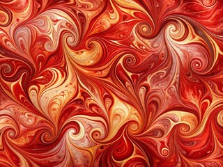 Vibrant red abstract watercolor background with fluid, marbled paper texture, featuring swirling patterns and organic shapes in a mesmerizing, artistic design template.