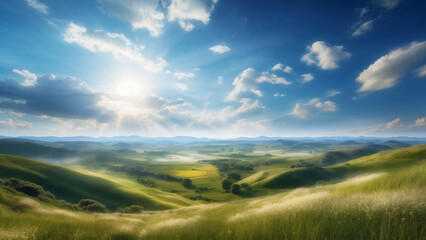 Clear Sunny Day with Scenic Cloudscape