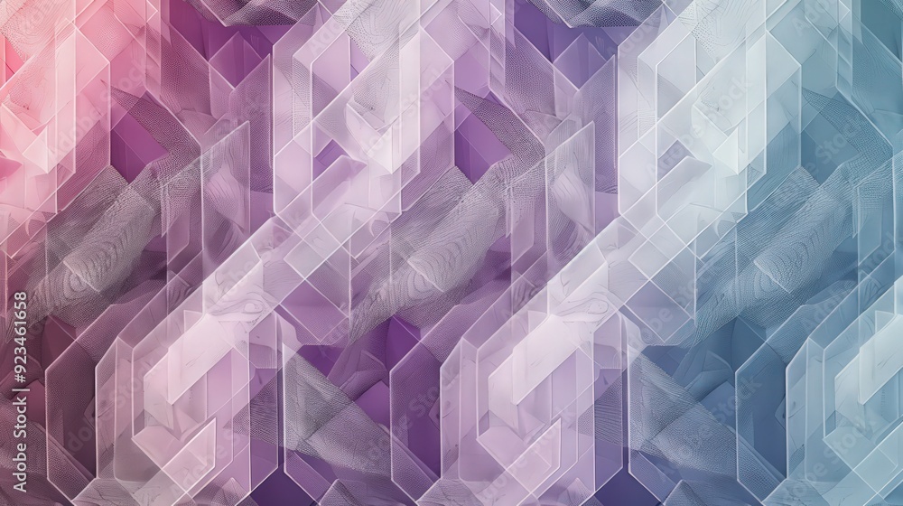 Aufkleber an intricate line pattern showcasing a series of interlocking hexagons.