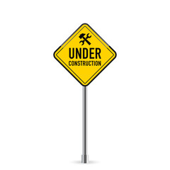 Under Construction Sign With Tools. Stages of construction. Vector illustration