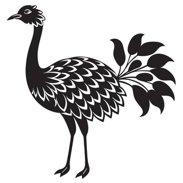 recommend clip art: oral emu bird silhouette vector illustration on a white background