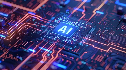 Obraz premium microchip, featuring the text 