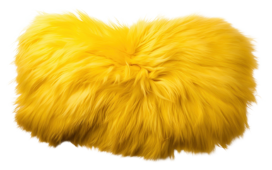 PNG Yellow fur fabric textile yellow white background.