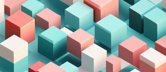 Naklejka premium Abstract 3D Pattern of Colorful Cubes