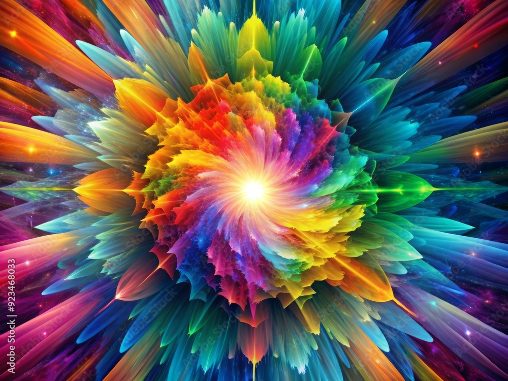 Aufkleber vibrant abstract background featuring intricate geometric shapes in a mesmerizing pattern of full-co