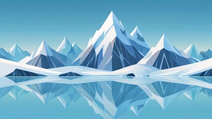 background of ice mountains at north