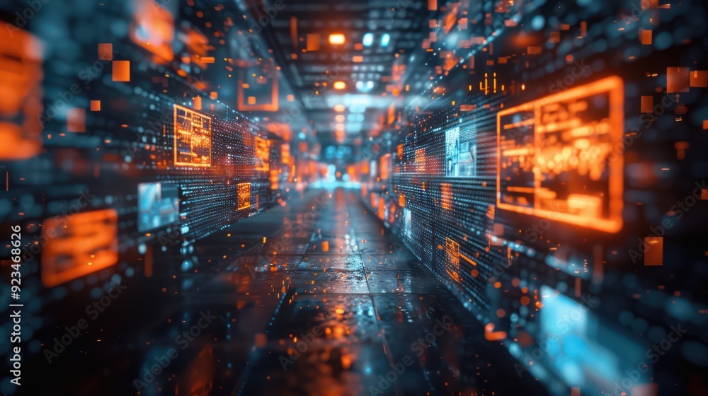 Poster digital tunnel: a visual representation of data flow