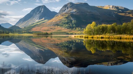 Fototapeta premium Mountain Reflection on a Still Lake