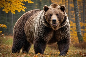 Fototapeta premium Large brown bear at fall