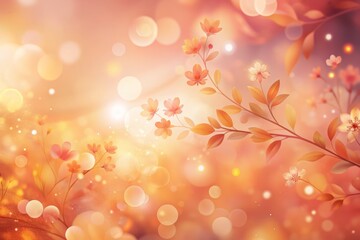 Softly blended peachfuzz hues merge in a whimsical abstract background, evoking a sense of warmth and serenity, perfect for designs seeking a calming atmosphere.