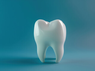 3D rendering of a digital tooth model showcasing dental anatomy and design