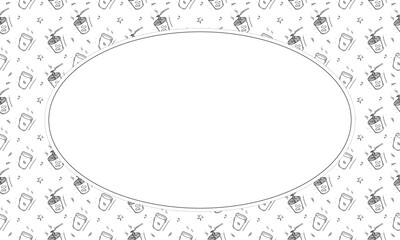 food and beverage frame in doodle style frame background