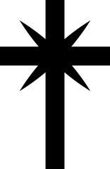 Cross icon. Protestant symbol. Silhouette sign.