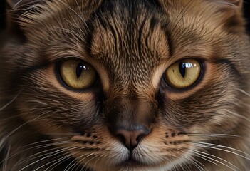 face of a cat photographed close up
