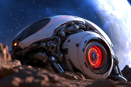 An alien species using advanced technology to terraform a barren planet, with massive machines altering the landscape and atmosphere