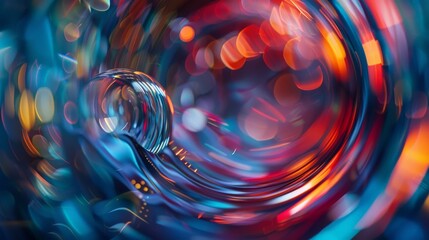An image featuring dynamic circular light patterns in a vivid abstract scene, showcasing a captivating mix of glowing elements and rich colors, capturing attention immediately.