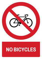 ISO prohibition safety signs_no bicycles size a4/a3/a2/a1	
